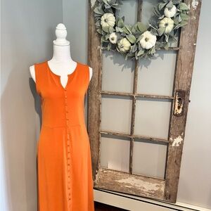 Market & Spruce Vibrant Orange Midi Dress